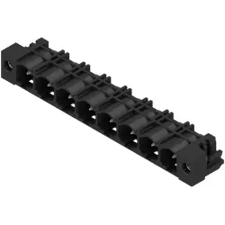 Pin header, 8 pole, pitch 7.62 mm, angled, black, 1472430000