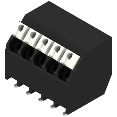 PCB terminal, 5 pole, pitch 3.5 mm, AWG 28-14, 12 A, spring-clamp connection, black, 1473340000 - 1