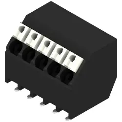 PCB terminal, 5 pole, pitch 3.5 mm, AWG 28-14, 12 A, spring-clamp connection, black, 1473340000