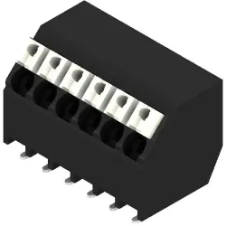 PCB terminal, 6 pole, pitch 3.5 mm, AWG 28-14, 12 A, spring-clamp connection, black, 1473350000