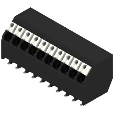 PCB terminal, 10 pole, pitch 3.5 mm, AWG 28-14, 12 A, spring-clamp connection, black, 1473410000 - 1
