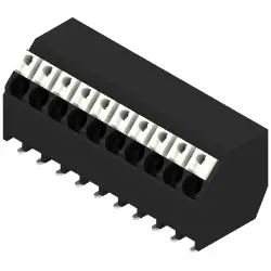 PCB terminal, 10 pole, pitch 3.5 mm, AWG 28-14, 12 A, spring-clamp connection, black, 1473410000