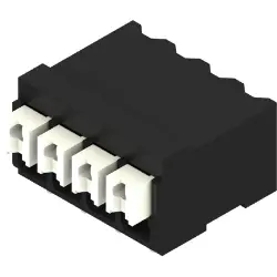 PCB terminal, 4 pole, pitch 3.5 mm, AWG 28-14, 12 A, spring-clamp connection, black, 1473510000
