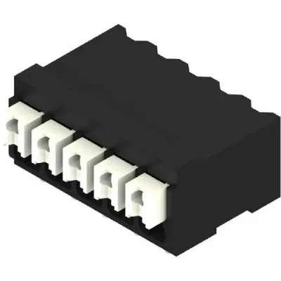 PCB terminal, 5 pole, pitch 3.5 mm, AWG 28-14, 12 A, spring-clamp connection, black, 1473520000 - 1