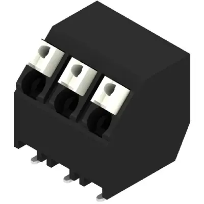 PCB terminal, 3 pole, pitch 5 mm, AWG 28-14, 12 A, spring-clamp connection, black, 1473700000 - 1