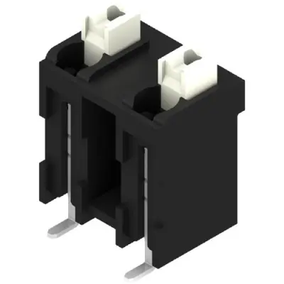PCB terminal, 2 pole, pitch 7.5 mm, AWG 28-14, 12 A, spring-clamp connection, black, 1473840000 - 1