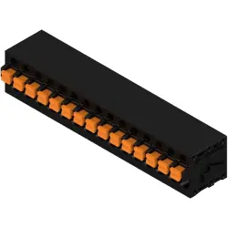 PCB terminal, 15 pole, pitch 5 mm, angled, black, 1424920000
