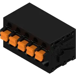 PCB terminal, 5 pole, pitch 5.08 mm, angled, black, 1425840000
