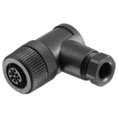 Jack, M12, 4 pole, screw connection, angled, 1481140000 - 1