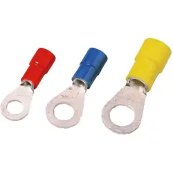 Insulated ring cable lug, 10 mm², 5.3 mm, M5, red, 1492430000