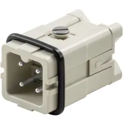 Pin contact insert, 1, 3 pole, equipped, screw connection, with PE contact, 1498100000
