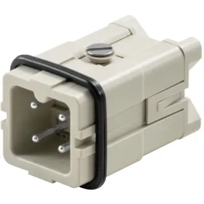 Pin contact insert, 1, 3 pole, equipped, screw connection, with PE contact, 1498100000 - 1