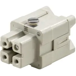 Socket contact insert, 1, 3 pole, equipped, screw connection, with PE contact, 1498200000