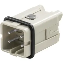 Pin contact insert, 1, 4 pole, equipped, screw connection, with PE contact, 1498300000