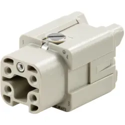 Socket contact insert, 1, 4 pole, equipped, screw connection, with PE contact, 1498400000