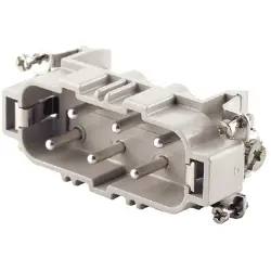 Pin contact insert, 6, 6 pole, equipped, screw connection, with PE contact, 1498800000