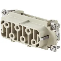 Socket contact insert, 6, 6 pole, equipped, screw connection, with PE contact, 1499000000