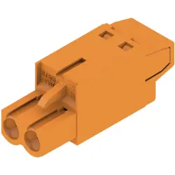 Pin header, 2 pole, pitch 5.08 mm, straight, orange, 1499560000