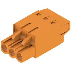 Pin header, 3 pole, pitch 5.08 mm, straight, orange, 1499660000