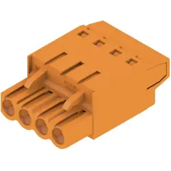 Pin header, 4 pole, pitch 5.08 mm, straight, orange, 1499760000