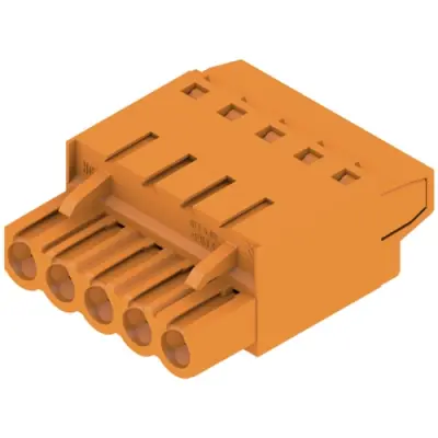 Pin header, 5 pole, pitch 5.08 mm, straight, orange, 1499860000 - 1