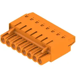 Pin header, 8 pole, pitch 5.08 mm, straight, orange, 1500160000