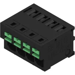 PCB terminal, 4 pole, pitch 5 mm, angled, black, 2913620000