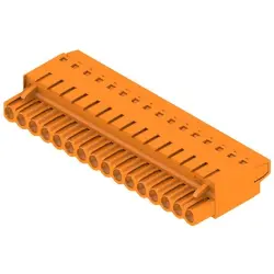 Pin header, 16 pole, pitch 5.08 mm, straight, orange, 1500960000