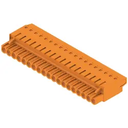 Pin header, 19 pole, pitch 5.08 mm, straight, orange, 1501260000
