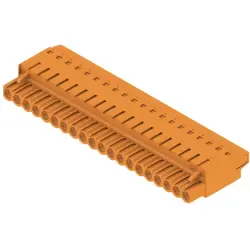Pin header, 20 pole, pitch 5.08 mm, straight, orange, 1501360000