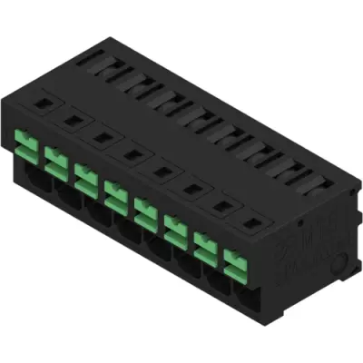 PCB terminal, 8 pole, pitch 5 mm, angled, black, 2913660000 - 1