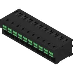 PCB terminal, 10 pole, pitch 5 mm, angled, black, 2913680000
