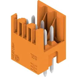 Pin header, 6 pole, pitch 3.5 mm, straight, orange, 1729110000
