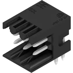 Pin header, 6 pole, pitch 3.5 mm, angled, black, 1728310000