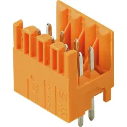 Pin header, 8 pole, pitch 3.5 mm, straight, orange, 1729120000