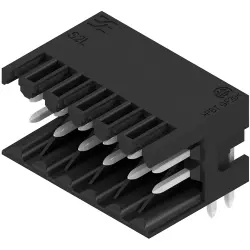 Pin header, 12 pole, pitch 3.5 mm, angled, black, 1728340000