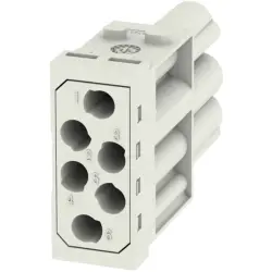 Pin contact insert, 6 pole, unequipped, crimp connection, with PE contact, 1505650000
