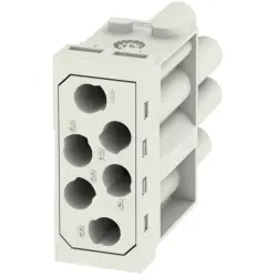 Socket contact insert, 6 pole, unequipped, crimp connection, with PE contact, 1505660000