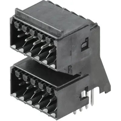 Pin header, 32 pole, pitch 3.5 mm, angled, black, 1065360000 - 1