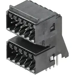 Pin header, 32 pole, pitch 3.5 mm, angled, black, 1065360000