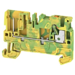 Protective conductor terminal, push-in connection, 0.5-2.5 mm², 2 pole, 24 A, 8 kV, yellow/green, 1513870000