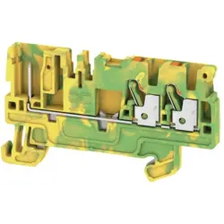 Protective conductor terminal, push-in connection, 0.5-2.5 mm², 3 pole, 24 A, 8 kV, yellow/green, 1513890000