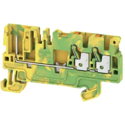 Protective conductor terminal, push-in connection, 0.5-2.5 mm², 3 pole, 24 A, 8 kV, yellow/green, 1513890000 - 1