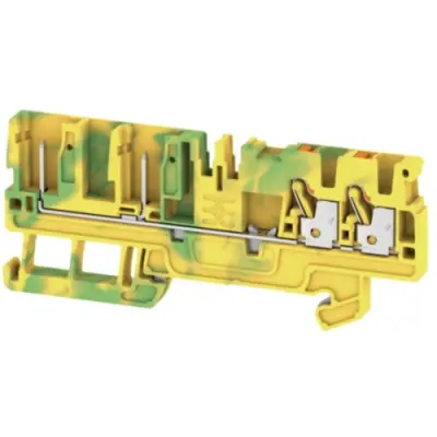 Protective conductor terminal, push-in connection, 0.5-2.5 mm², 4 pole, 8 kV, yellow/green, 1513920000 - 1