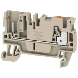 Through terminal block, push-in connection, 0.5-2.5 mm², 2 pole, 24 A, 8 kV, dark beige, 1513970000