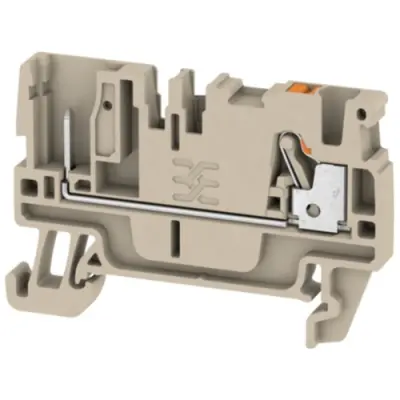 Through terminal block, push-in connection, 0.5-2.5 mm², 2 pole, 24 A, 8 kV, dark beige, 1513970000 - 1