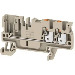 Through terminal block, push-in connection, 0.5-2.5 mm², 3 pole, 24 A, 8 kV, dark beige, 1514000000