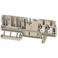 Through terminal block, push-in connection, 0.5-2.5 mm², 4 pole, 24 A, 8 kV, dark beige, 1514030000