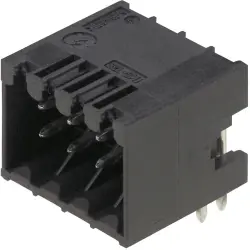 Pin header, 12 pole, pitch 3.5 mm, angled, black, 1794240000