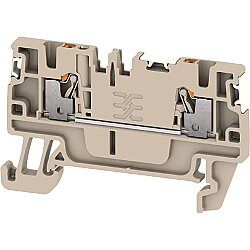 Through terminal block, push-in connection, 1.5 mm², 17.5 A, 6 kV, dark beige, 2674590000